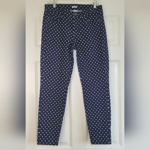 J. Crew Factory Navy & White Polka Dot 'Toothpick' Corduroy Pants - Size 28